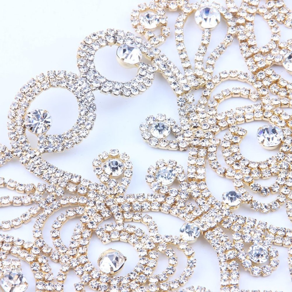Fashion Rhinestone Bib Collars Crystal Choker Necklace Wedding for Women Jewelry - Picture 4 of 8
